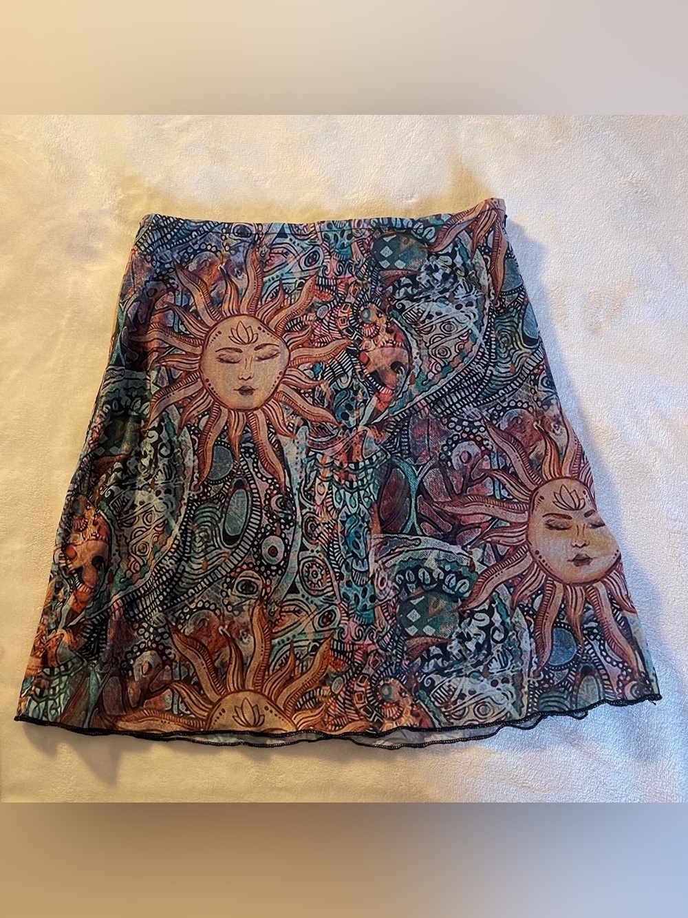 SHEIN Multi-Color Sun Motif A-Line Skirt